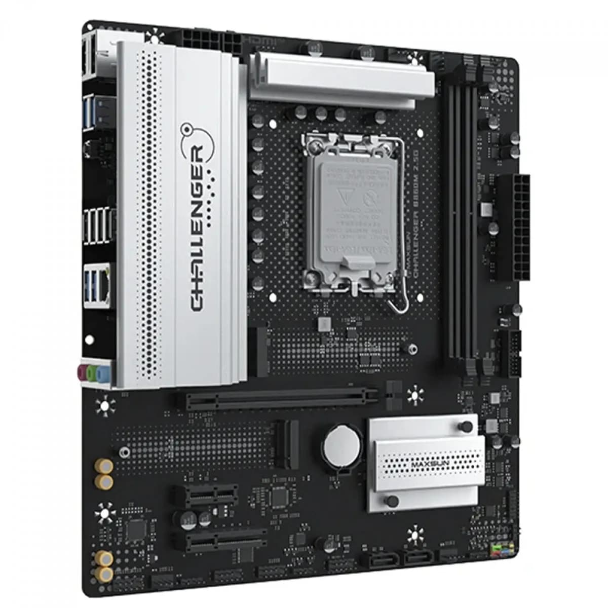 Матплата MAXSUN MS-Challenger B860M 2.5G, LGA1851, Intel B860, 2xDDR5, 1xPCI-E 5.0x16, 1xPCI-E 1.0x4, 1xPCI-E 1.0x1, Sound8Ch, GLAN, 2SATA+2M.2, RAID, mATX, 6USB3.2+6USB2.0, HDMI, DP, WiFi