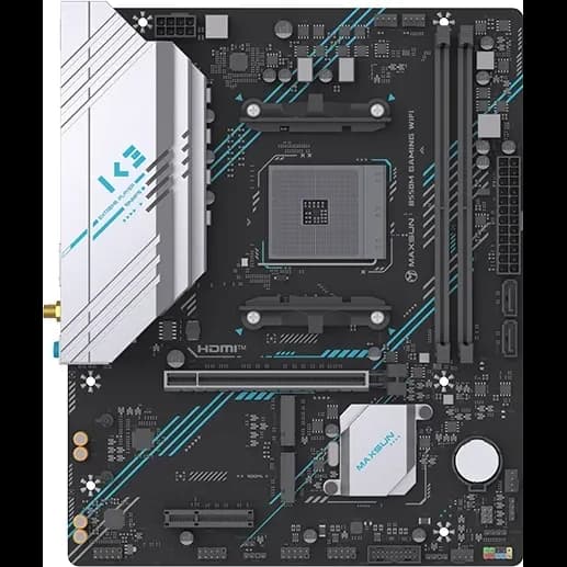 Материнская плата AM4 MAXSUN MS-B550M GAMING WIFI, AMD AM4, AMD B550, 2xDDR4 PC25600, 1xPCI 4.0x16, 1xPCI 3.0x4, 1xPCI 3.0x1, 2SATA+M2.2 Slot, Sound7Ch, GLAN, mATX, 4xUSB5G+8USB2.0, HDMI, DP