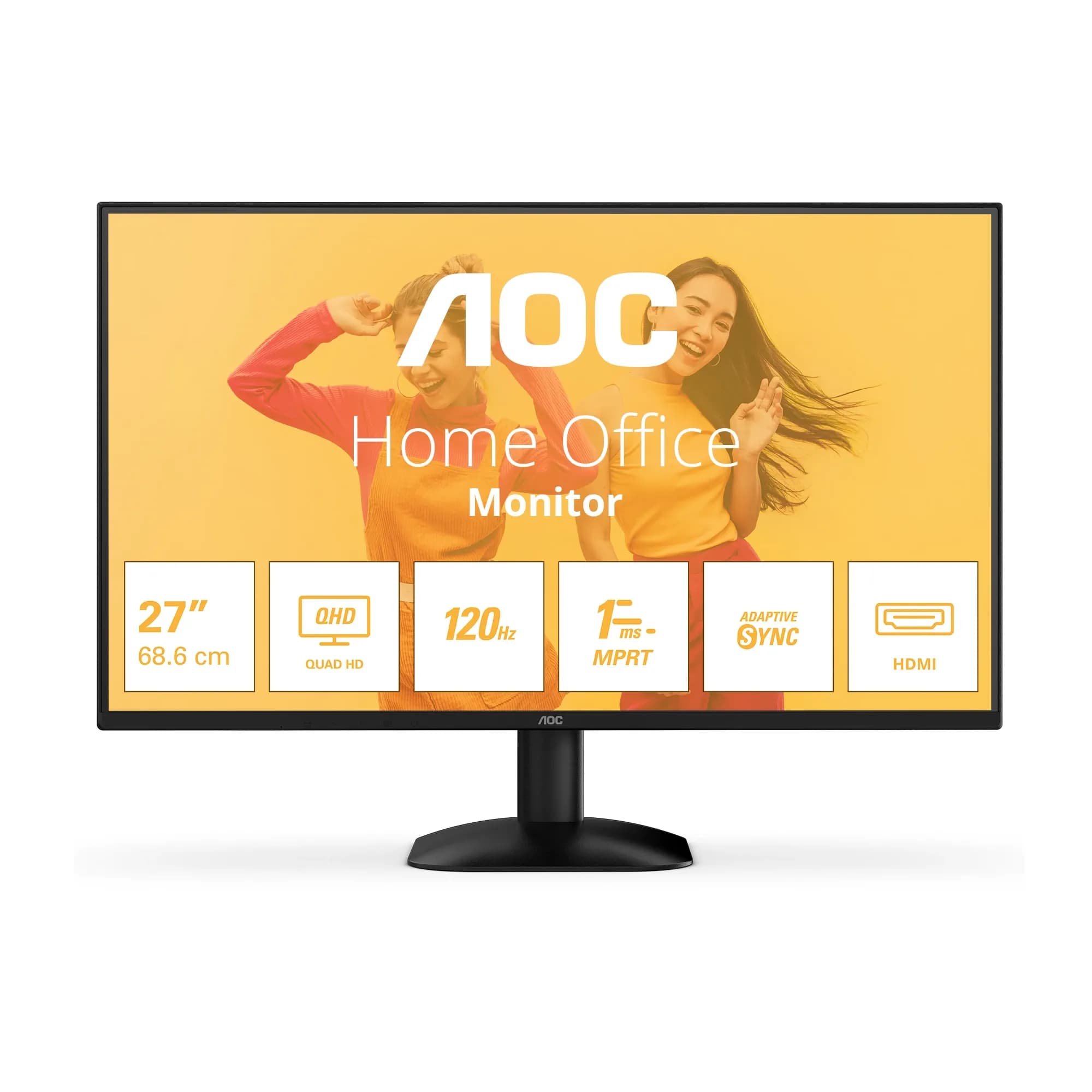 Монитор LCD 27" AOC Q27B35S3, IPS, Black, 2560x1440, 20M:1, 300cd/m2, 178/178, 1ms, 120Hz, AdaptiveSync, HDMI 2.0 x 1, DisplayPort 1.4 x 1, WLED подсветка