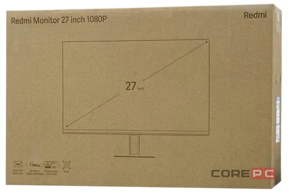 Монитор LCD 27" Xiaomi Redmi A27, IPS, 1920x1080, 100Hz, 1000:1, 250cd/m2, 178/178, 6ms, HDMI, DP [P27FBB-RA]