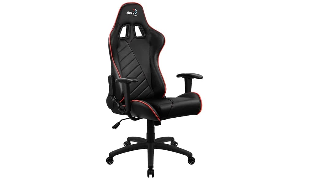 Gaming Chair AEROCOOL AC110 AIR BLACK 2D Armrest 65mm wheels PVC Leather