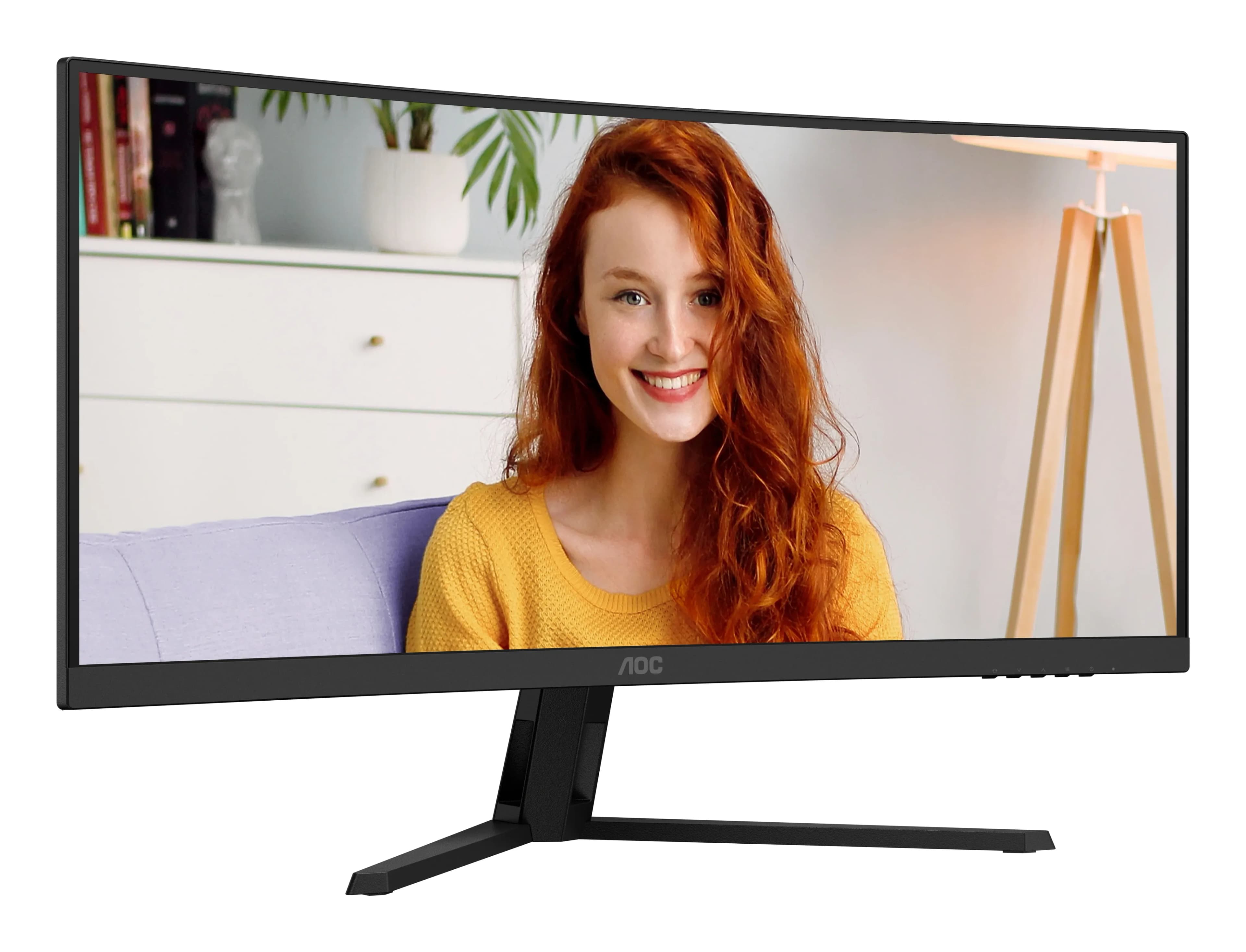 Монитор LCD 34" AOC CU34B3E, VA, Black, Curved, 3440x1440, 50M:1, 300cd/m2, 178/178, 1ms, 120Hz, HDMI, DP, Выход на наушники