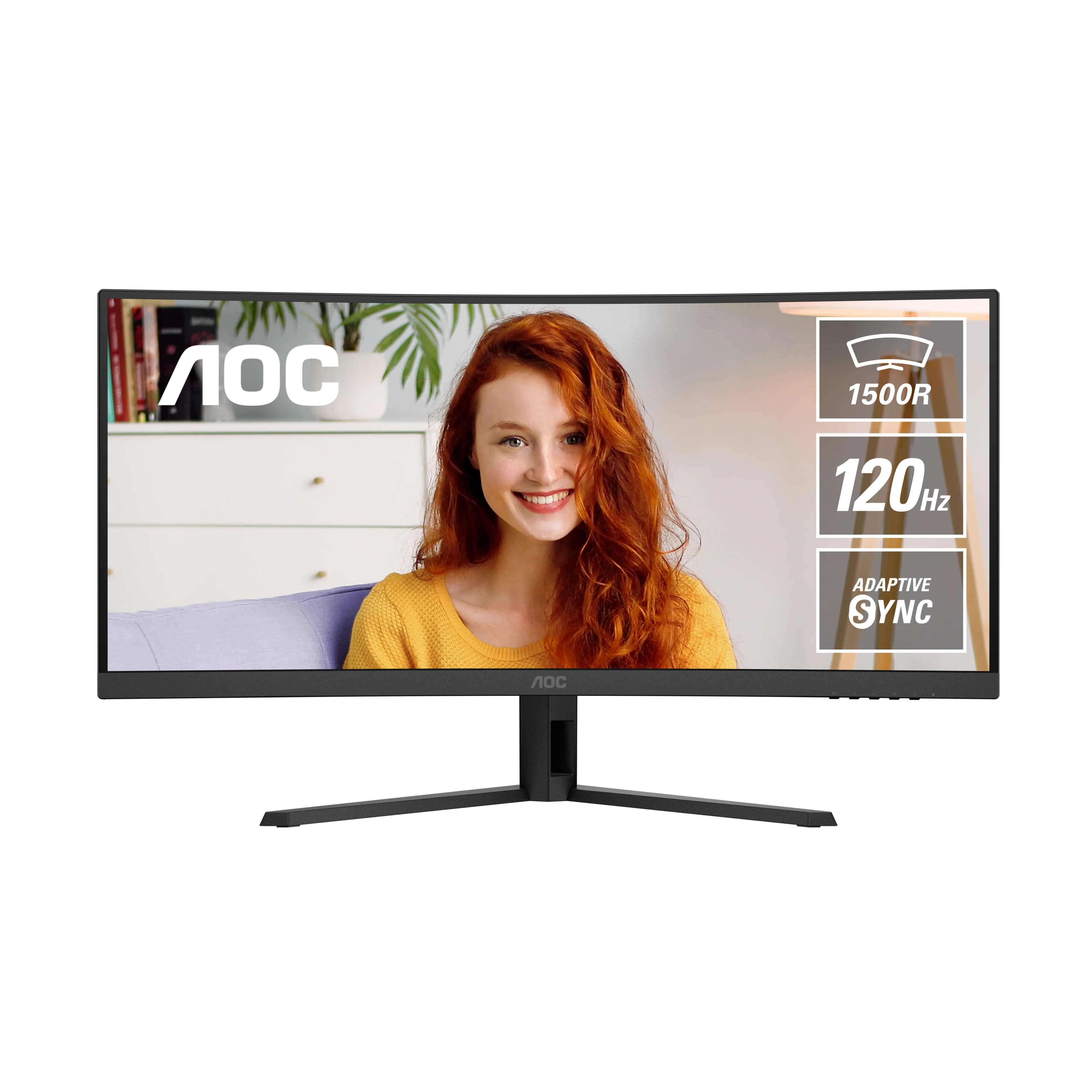 Монитор LCD 34" AOC CU34B3E, VA, Black, Curved, 3440x1440, 50M:1, 300cd/m2, 178/178, 1ms, 120Hz, HDMI, DP, Выход на наушники