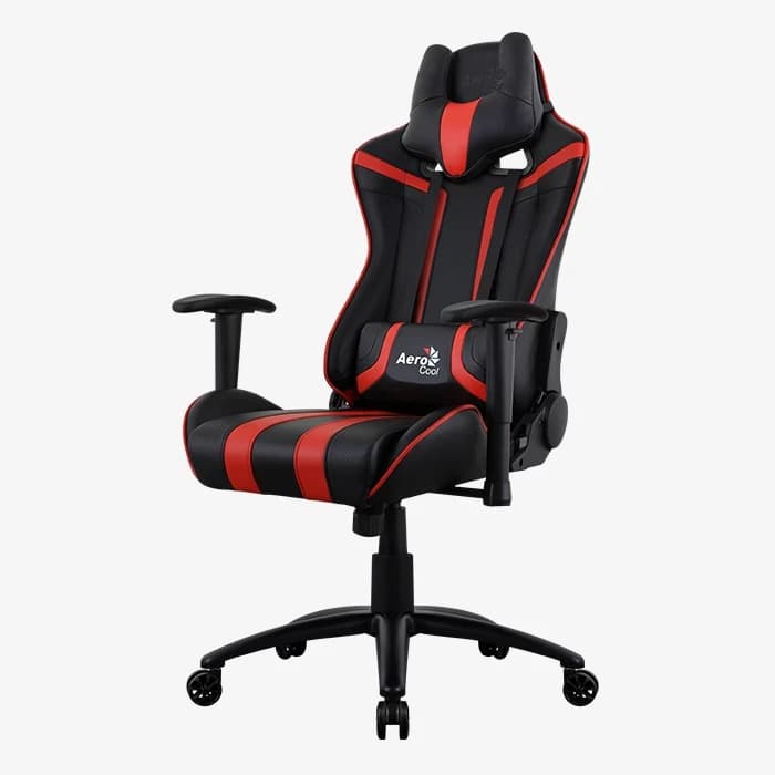 Gaming Chair AEROCOOL AC120 AIR BLACK&RED 2D Armrest 65mm wheels PVC Leather