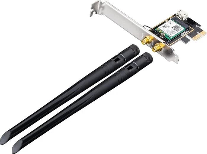 Беспроводной сетевой адаптер Wi-Fi CUDY WE3000 3000Mbps Wi-Fi 6 / Bluetooth 5.0 PCI Express Adapter, Intel AX200 module, 2T2R, 2402Mbps at 5GHz + 574Mbps at 2.4GHz, 802.11ax/ac/a/b/g/n, 2 detachable antennas, Ver 1.0