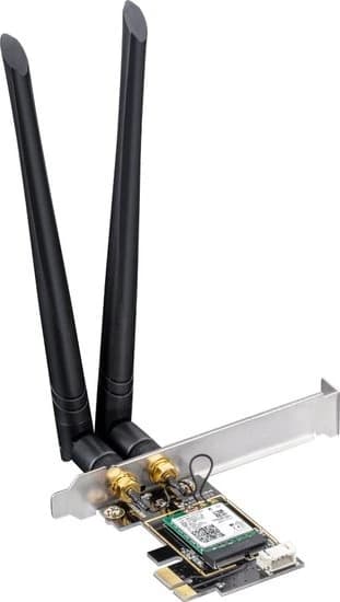 Беспроводной сетевой адаптер Wi-Fi CUDY WE3000 3000Mbps Wi-Fi 6 / Bluetooth 5.0 PCI Express Adapter, Intel AX200 module, 2T2R, 2402Mbps at 5GHz + 574Mbps at 2.4GHz, 802.11ax/ac/a/b/g/n, 2 detachable antennas, Ver 1.0