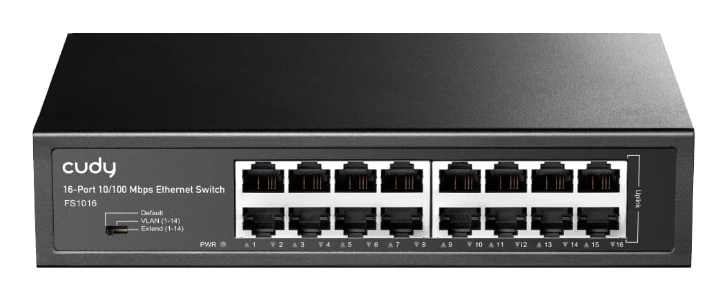 Коммутатор CUDY FS1016 (3.2 Гбит/с, 250 м) чёрный