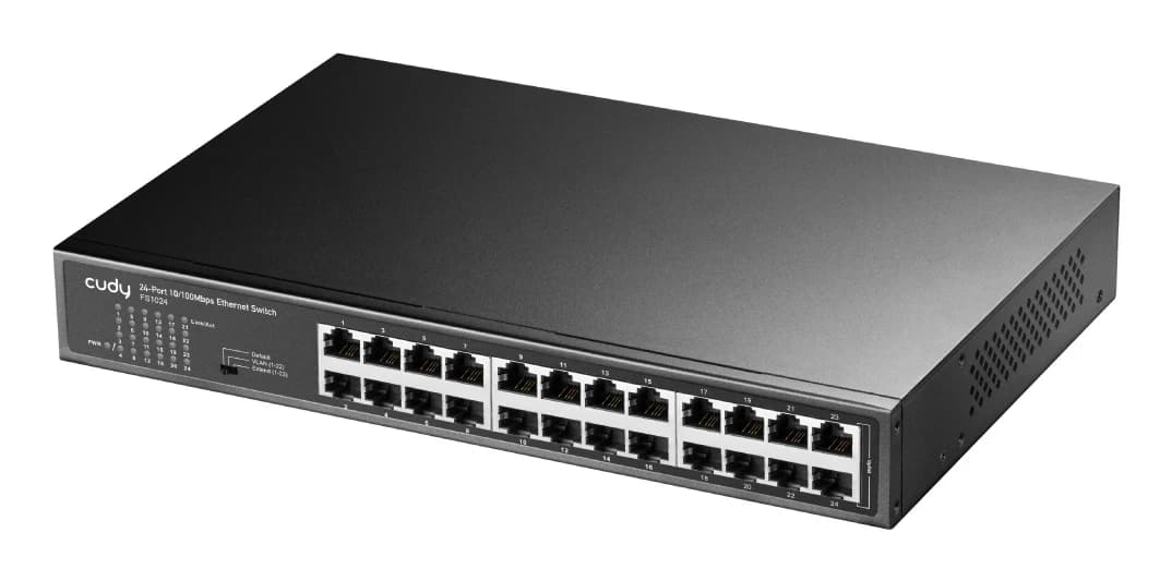 Сетевой коммутатор CUDY FS1024 24x10/100Mbps; VLAN/Default/Extend DIP Switch , 802.3i/u/x