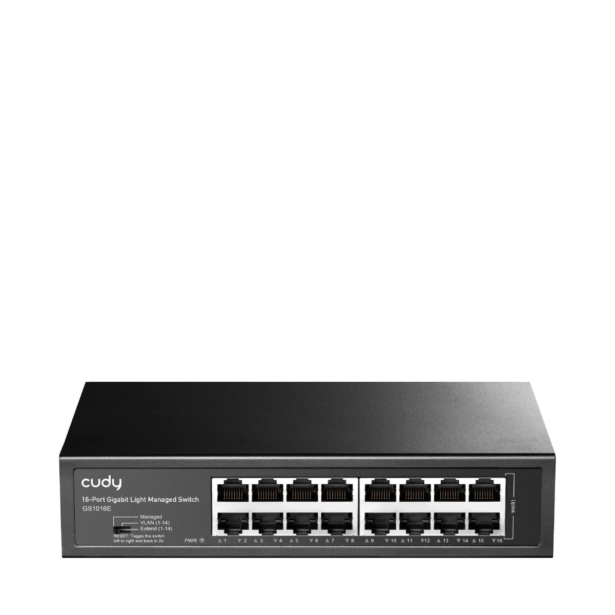 Сетевой коммутатор CUDY GS1016E 16-Port Gigabit Light Managed Switch, 16 Gigabit RJ45 Ports, Rack-mountable, Power Saving, Plug and Play,Managed/VLAN/Extend working mode DIP switch,Local management via WEB GUI,support STP/RSTP,802.1Q/Port Based/Voice VLAN