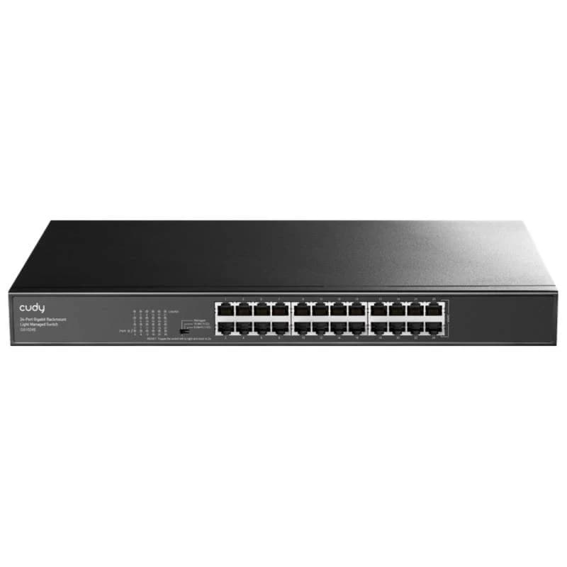 Сетевой коммутатор CUDY GS1024 24-Port Gigabit Rackmount Light Managed Switch 24 Gigabit RJ45 Ports, 1U Rack-mountable, Power Saving, Plug and Play, Managed/VLAN/Extend working mode DIP switch, Local management via WEB GUI