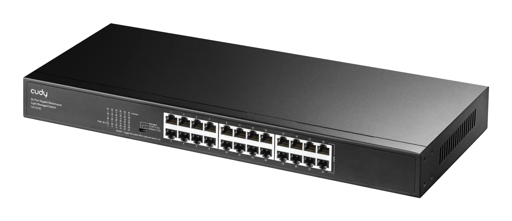 Сетевой коммутатор CUDY GS1024E 24-Port Gigabit Rackmount Light Managed Switch 24 Gigabit RJ45 Ports, 19-inch Rack-mountable, Power Saving, Plug and Play, Managed/VLAN/Extend working mode DIP switch, Local management via WEB GUI