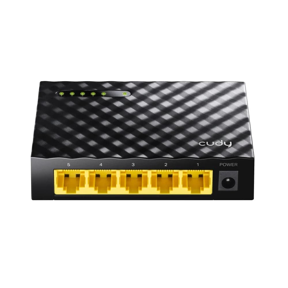 Сетевой коммутатор CUDY GS105D 5-Port Gigabit Desktop Switch, 5 10/100/1000M RJ45 Ports, IGMP Snooping, Loop Detection/Prevention, 802.1p/DSCP QoS, Desktop Plastic Case, Power Saving, Plug and Play, Wall-Mount