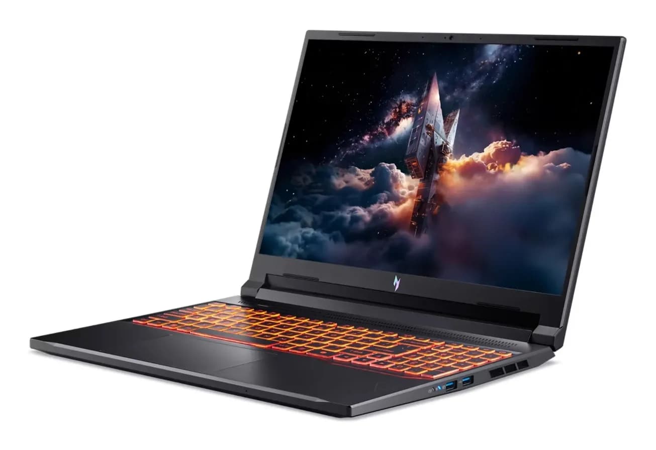 Ноутбук Acer NITRO V 16 ANV16-42-R309 AMD Ryzen 5 240 (up to 5.00GHz), 16GB DDR5, 1TB SSD NVMe, 16" WUXGA IPS 180Hz, RTX 5050 8GB, Type-C, HDMI, Thunderbolt 4.0, LAN, WF, BT, WIN11H, клав.с подсв., ENG-RUS черный [NH.U2NAA.001]