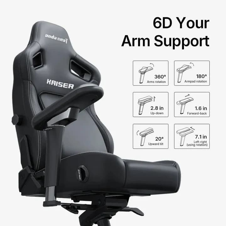 Gaming Chair AD12YDC-L-01-E-PV/C AndaSeat Kaiser 3 L BLUE 4D Armrest 65mm wheels PVC Leather