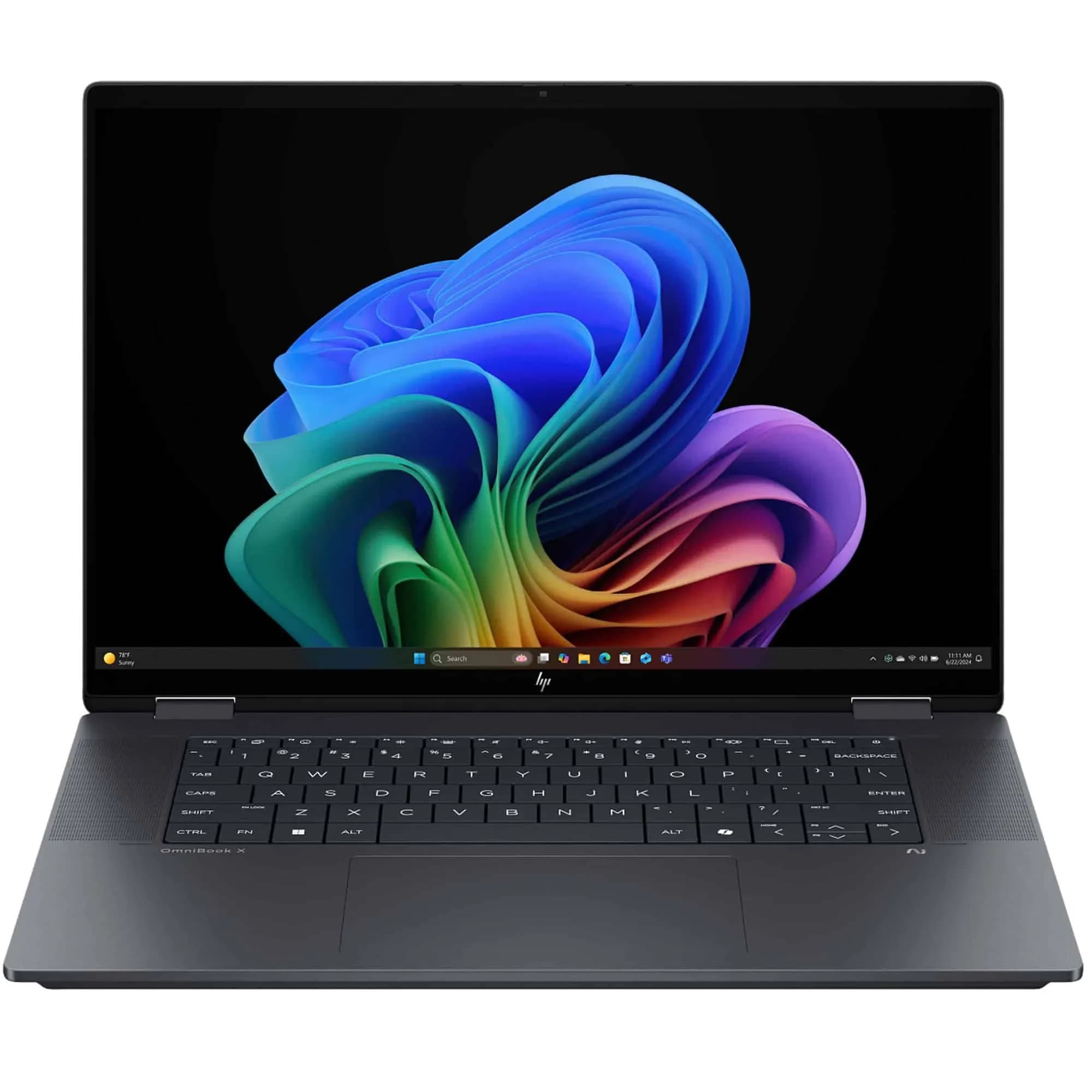 Ноутбук HP OmniBook X Flip Copilot+PC, Ultra 7-256V (up to 4.80Ghz), 16GB LPDDR5X, 256GB SSD NVMe M.2, Intel Arc 140V GPU (8GB), 16”(1920X1200)IPS Touch, Webcam WiFi BT Backlit KB W11H, ENG, темно-серый [B5UH1UA#ABA]