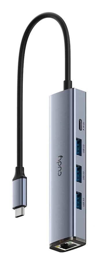 USB-хаб Cudy UH605 (5 Гбит/с, 3 USB-A, 1 RJ-45)
