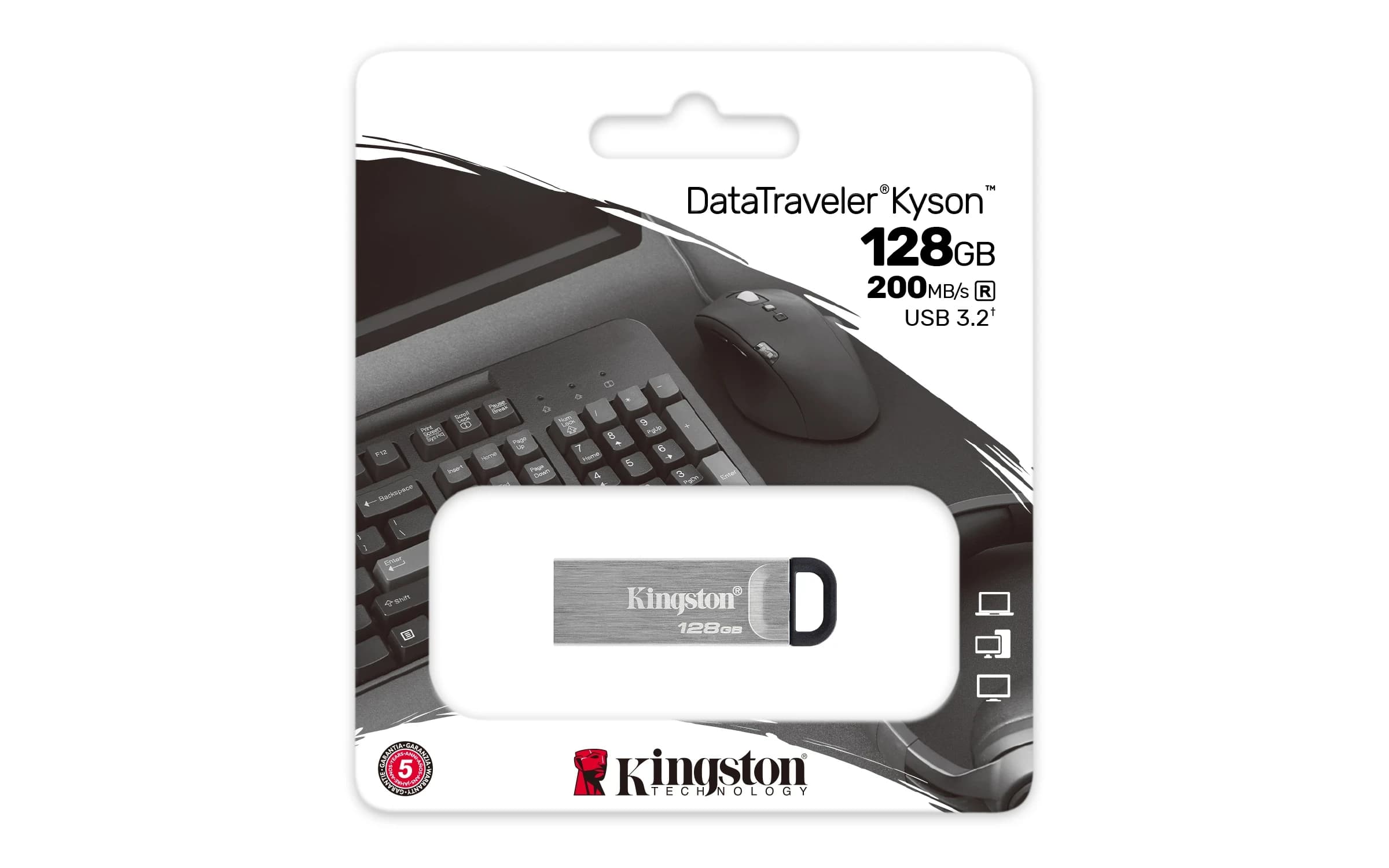 Накопитель на флеш памяти 128GB USB 3.2 Kingston DataTraveler Kyson [DTKN/128GB]