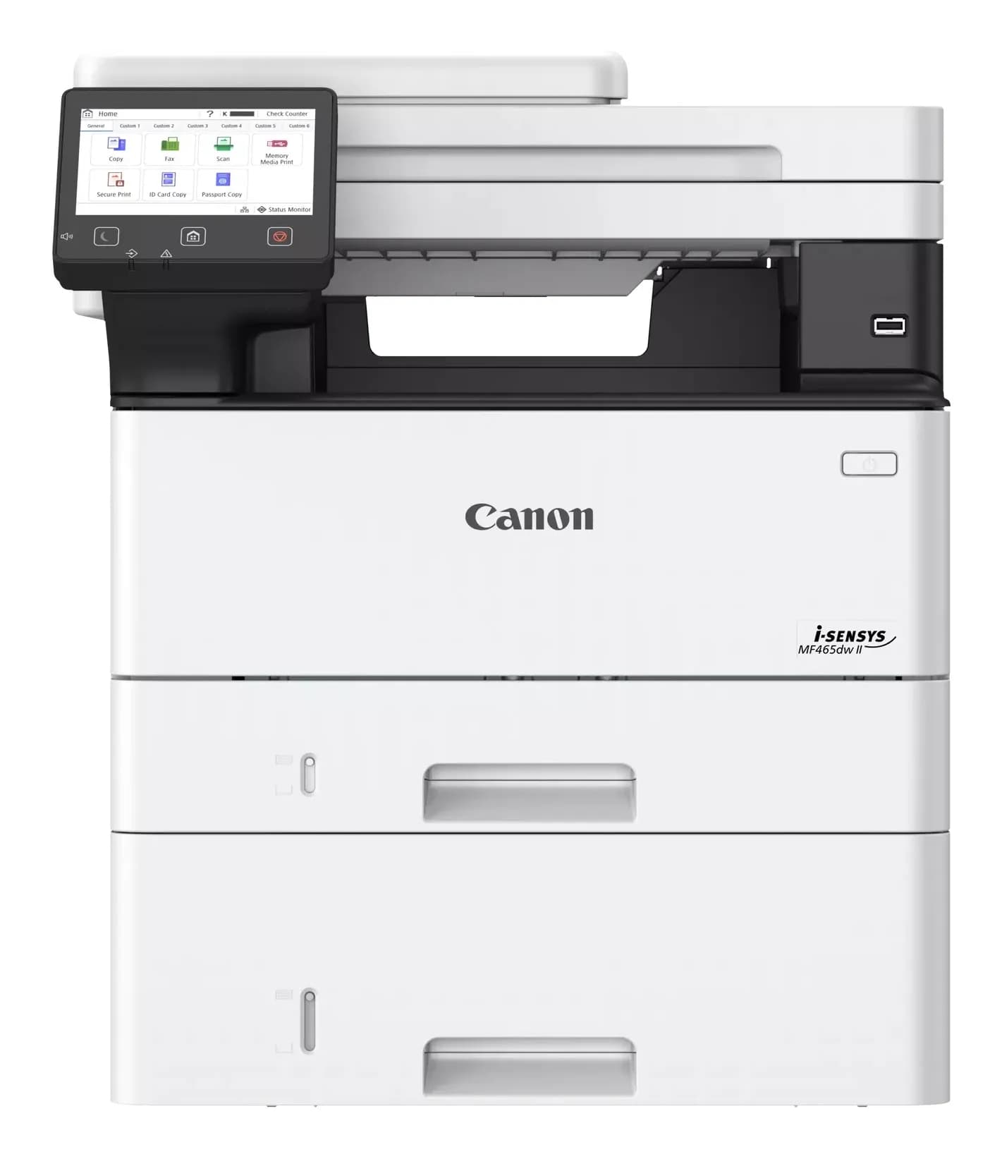МФУ Canon i-SENSYS MF465DW II лазерное, монохромное, A4, 40 стр./мин., подача 350 листов, двусторонний автоподатчик документов, сенсорный дисплей 5", 1.2 ГГц CPU, 1 ГБ RAM, USB 2.0, Ethernet 10/100/1000, Wi-Fi [ 7188C007AA] КЗ