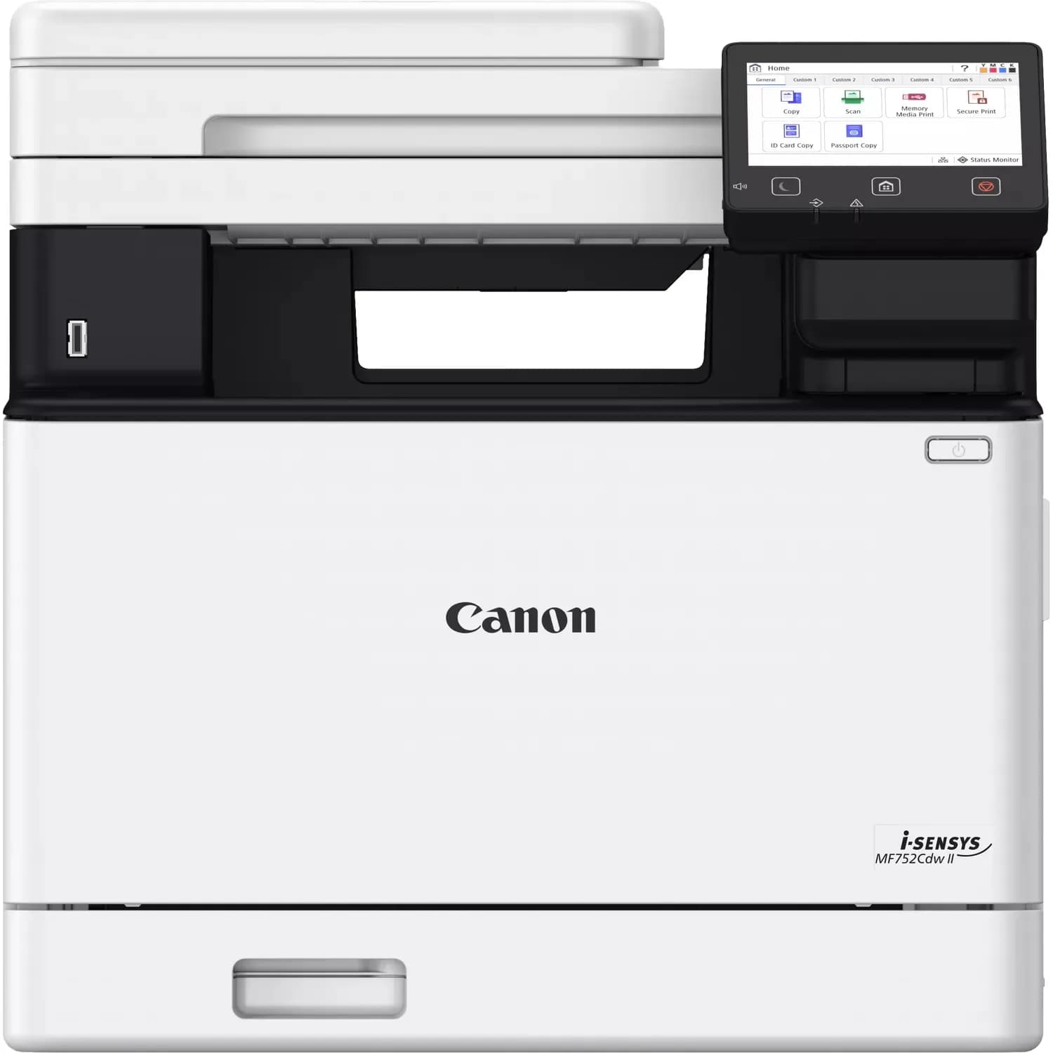 МФУ Canon i-SENSYS MF752CDW II цветное, лазерное, A4, 33 стр./мин., подача 350 листов, двусторонний автоподатчик документов, сенсорный дисплей 5", 1.2 ГГц CPU, 1 ГБ RAM, USB 2.0, Ethernet 10/100/1000, Wi-Fi [7185C013AA] КЗ