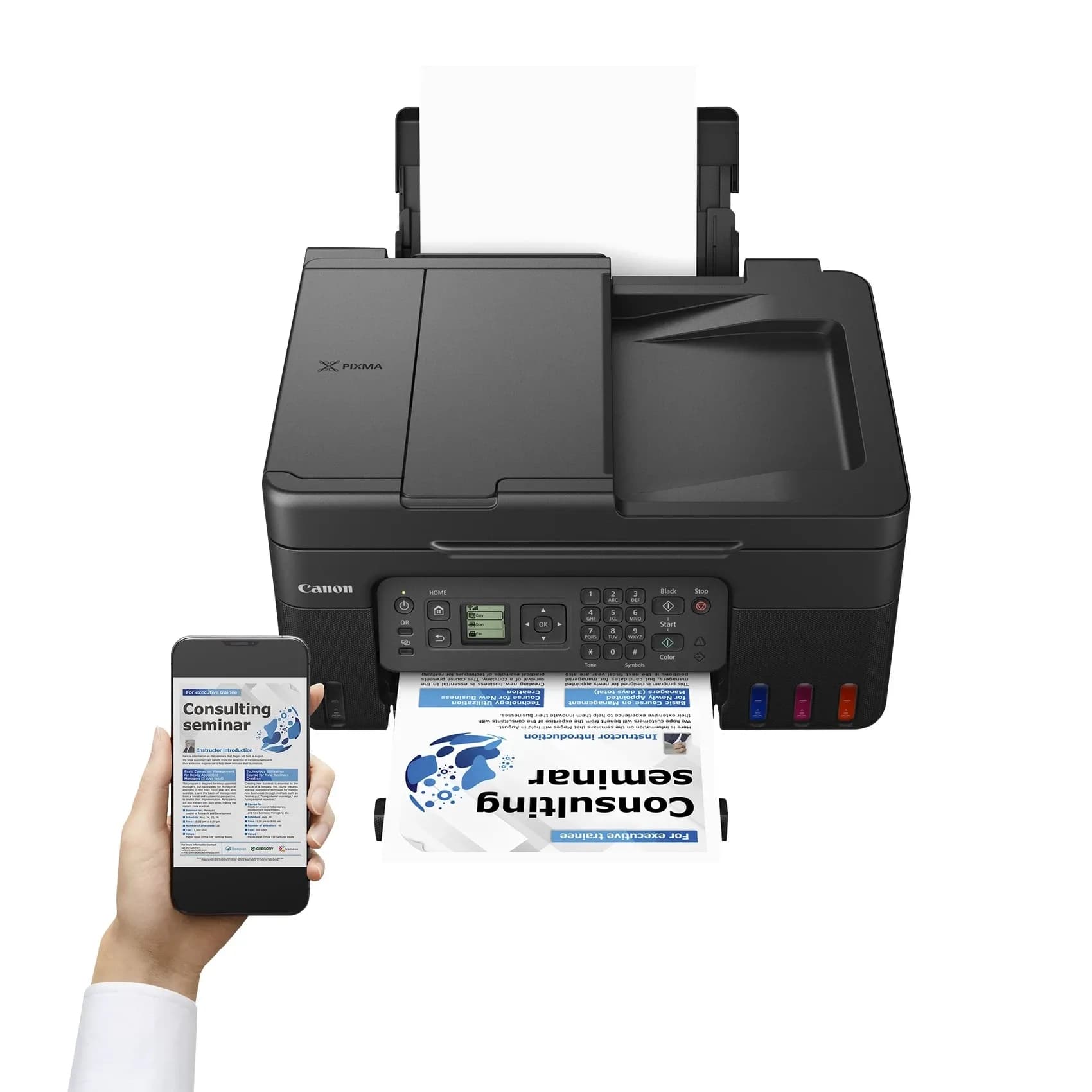 МФУ Canon PIXMA G4470 цветное струйное (принтер, копир, планшетный сканер), A4, скорость печати 11/6 ppm, чернила GI-41, подача 35 листов, ЖК-экран 1,3", USB 2.0, Wi-Fi [5807C009AA] КЗ