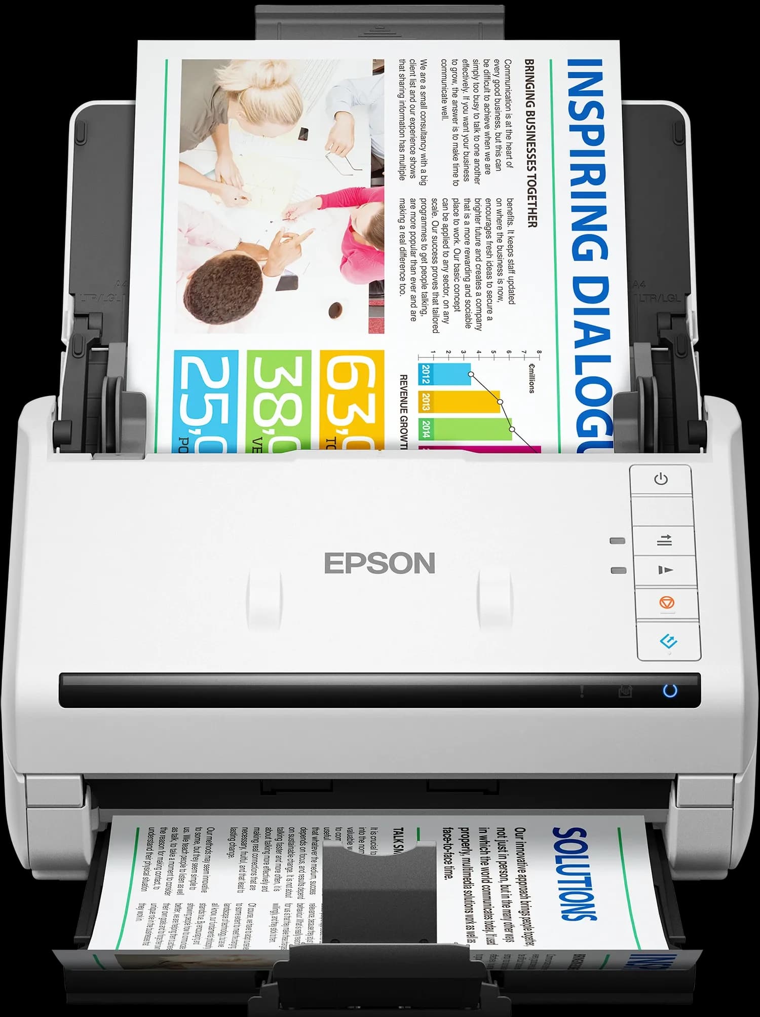 Сканер Epson WorkForce DS-770II A4, 600*600dpi, 45/90ppm, автоподача 100лист., двустороннее сканирование, сканирование длинных документов , USB 3.0, серый