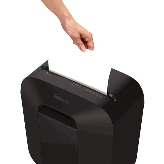 Шредер Fellowes LX25 Уровень секретности P-4, Фрагмент 4х37 мм, Подача 6 лист, Емкость корзины 11.5 л, Уничтожение скоб, скрепок, пл. карт, Черный