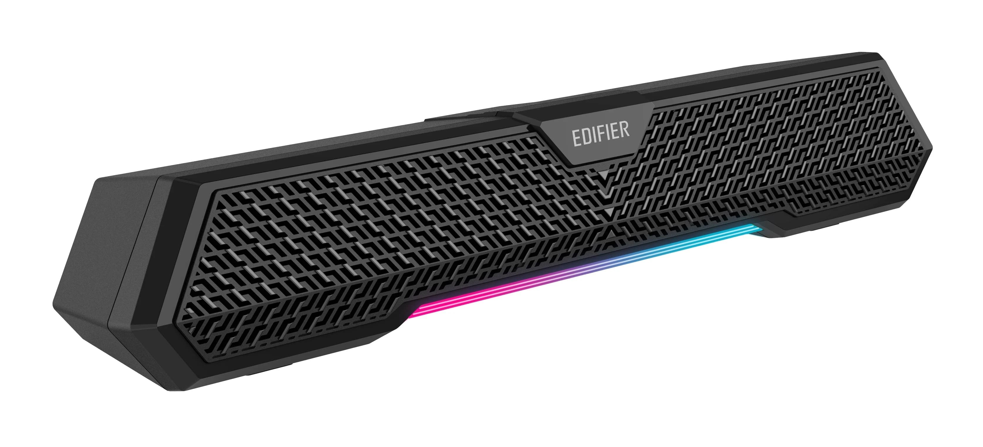 Беспроводная колонка Edifier MG250, 2.5W+2.5W (RMS), 52mm drivers, ≥ 85dB (A), Bluetooth v5.3, AUX, USB-A, управляемая RGB, 20 часов звучания, 80Hz-19000Hz, 383.2mmx71.2mmx86.3mm, 0.8kg, черный