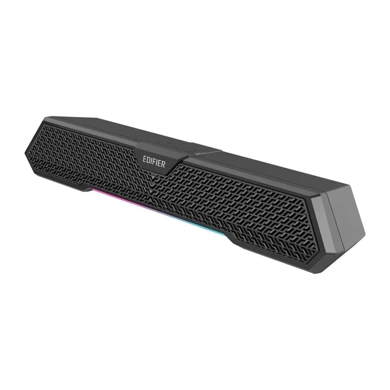 Беспроводная колонка Edifier MG250, 2.5W+2.5W (RMS), 52mm drivers, ≥ 85dB (A), Bluetooth v5.3, AUX, USB-A, управляемая RGB, 20 часов звучания, 80Hz-19000Hz, 383.2mmx71.2mmx86.3mm, 0.8kg, черный