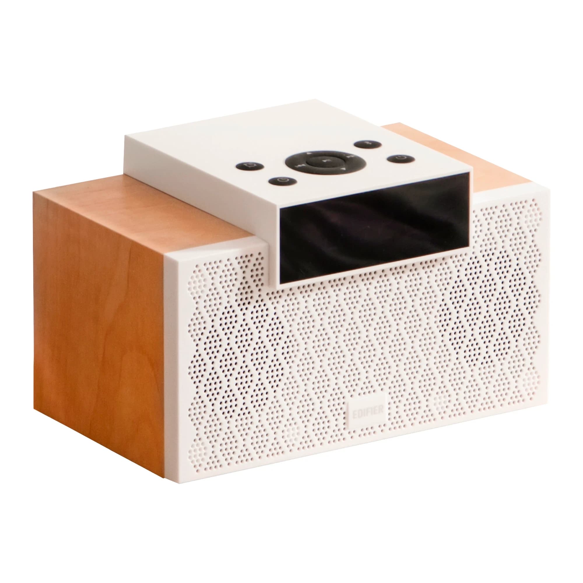 Беспроводная колонка Edifier MP260, wooden enclosure, 4W+4W+12W Subwoofer, L/R: 1.75 inch, SW: 2.75 inch, ≥ 80dB(A), Bluetooth v5.0, часы, будильник, AUX, USB , 2500mAh, 7 часов звучания, 53Hz-18000Hz, 192.5mm×113mm×115mm, 1.5kg, белый