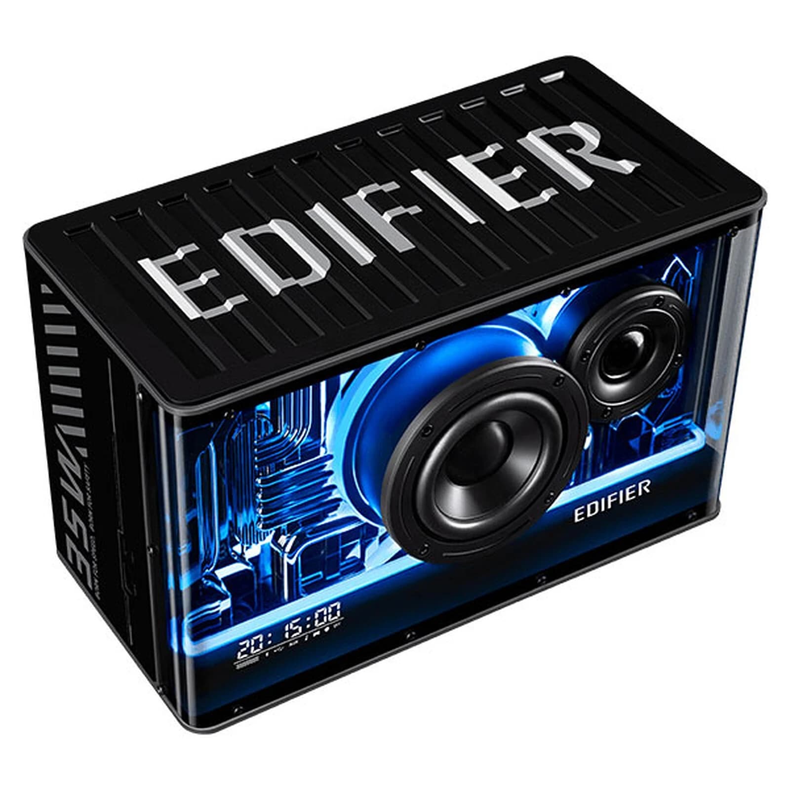 Беспроводная колонка Edifier QD35, Splendid light effects, 25W+15W, 3"(Mid-bass)+1"(Treble), ≥85dB(A), Bluetooth v5.3, AUX, USB-A, зарядный модуль GaN, подсветка, 60Hz-40000Hz, 277.8mm×164.8mm×141.7mm, 2.64kg, черный