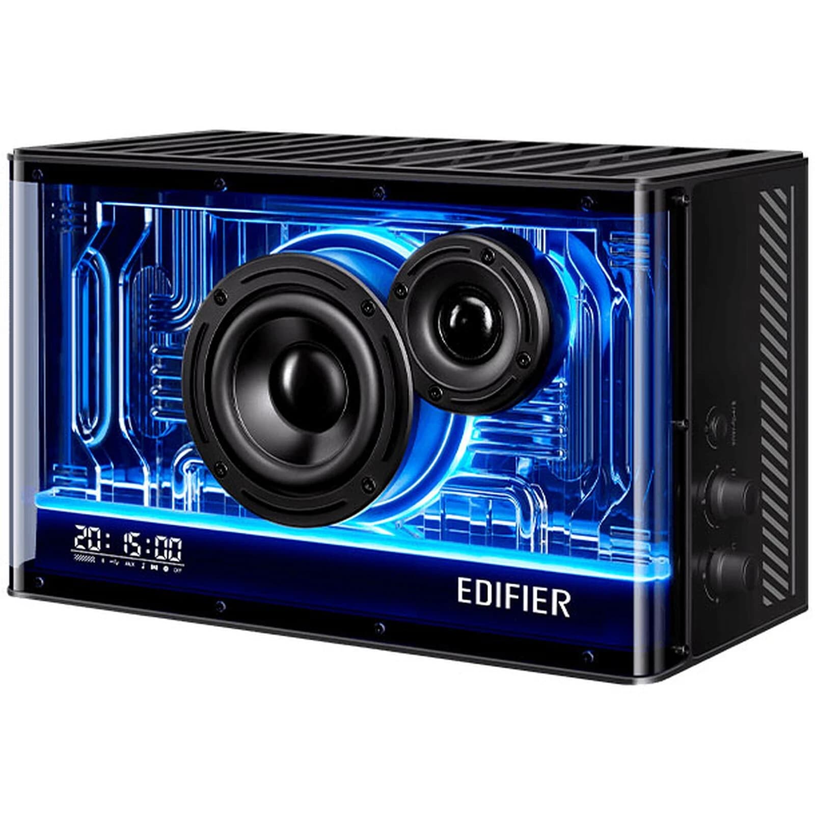 Беспроводная колонка Edifier QD35, Splendid light effects, 25W+15W, 3"(Mid-bass)+1"(Treble), ≥85dB(A), Bluetooth v5.3, AUX, USB-A, зарядный модуль GaN, подсветка, 60Hz-40000Hz, 277.8mm×164.8mm×141.7mm, 2.64kg, черный