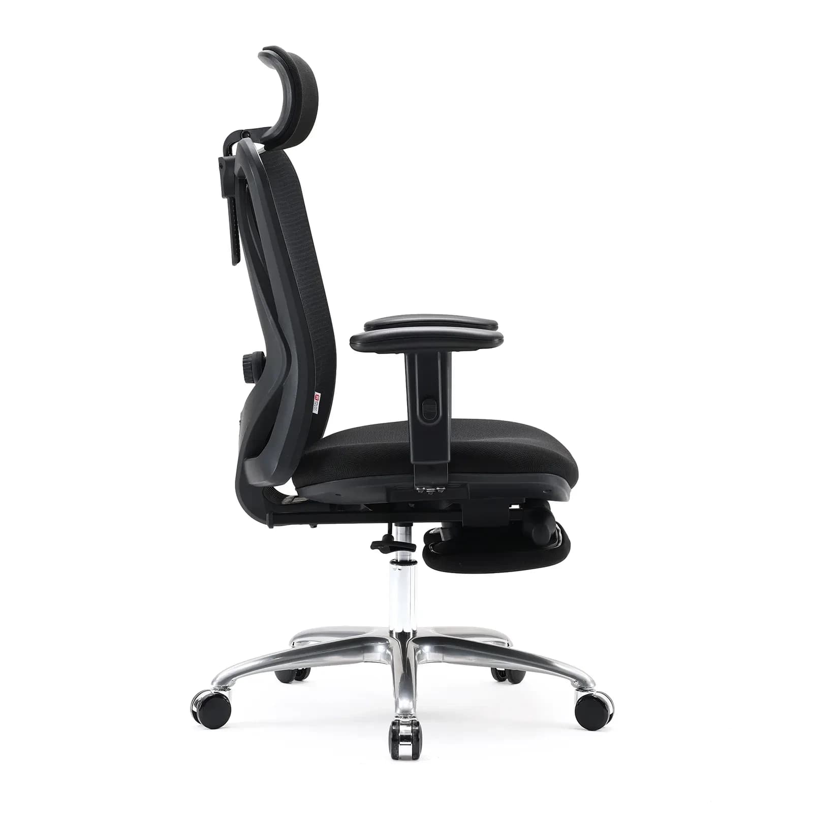Office Chair SIHOO M18-B158 BLACK 2D Armrest, class 3 TUV gaslift,350mm aluminium base, Footrest