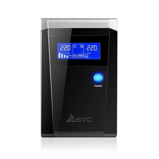 ИБП SVC V-1500-F-LCD (1500 ВА, 900 Вт, 3 розетки) чёрный