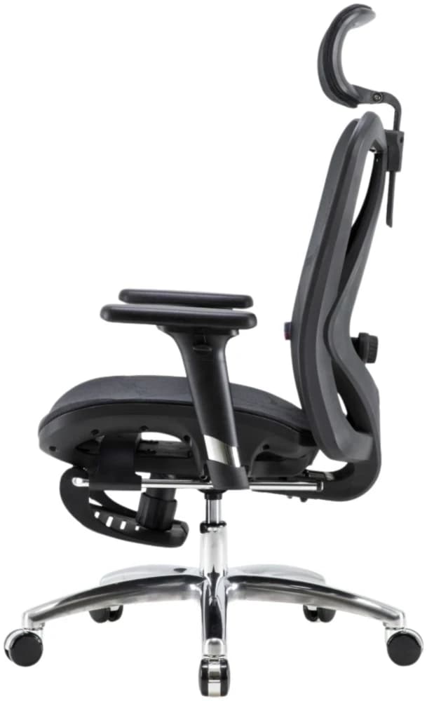 Office Chair SIHOO M57B-N104 BLACK 3D Armrest, class 3 TUV gaslift,350mm aluminium base, Footrest