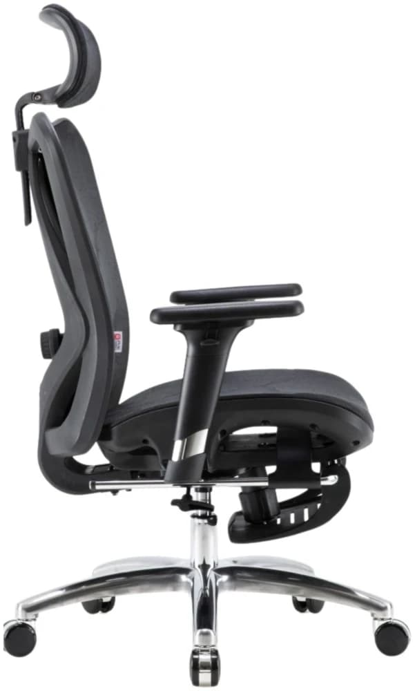Office Chair SIHOO M57B-N104 BLACK 3D Armrest, class 3 TUV gaslift,350mm aluminium base, Footrest