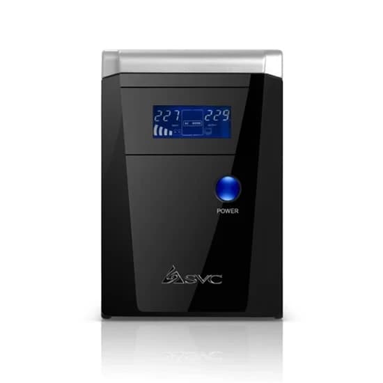 ИБП SVC V-1200-F-LCD (1200 ВА/720 Вт, линейно-интерактивный, 3 розетки) чёрный