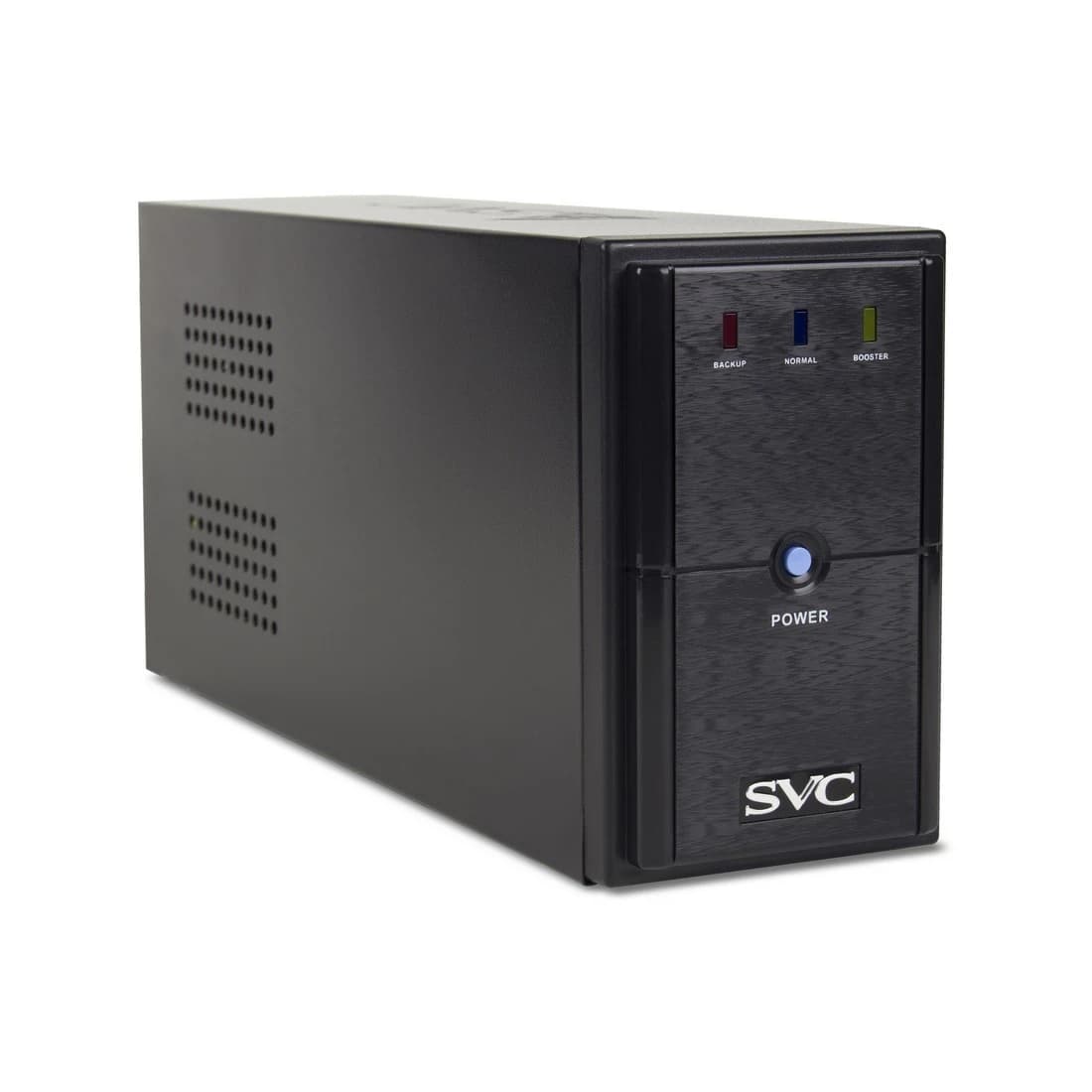 ИБП UPS SVC V-650-L, 650VA(400W), Диапазон работы AVR: 165-275В, AVR в режиме Booster: 138-292В, Бат.: 12В/7.5 Ачx1шт., 3 вых.: 2 Shuko CEE7+1 IEC C13 (Bypass), Черный