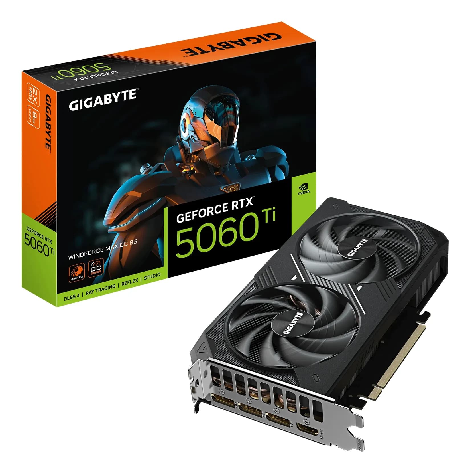 Видеокарта RTX 5060Ti Gigabyte GeForce RTXTM 5060 Ti WINDFORCE MAX 8GB GDDR7, Engine clock 2572MHz, Memory clock 28000MHz, 128Bit, 3xDP, HDMI [GV-N506TWF2MAX-8GD]