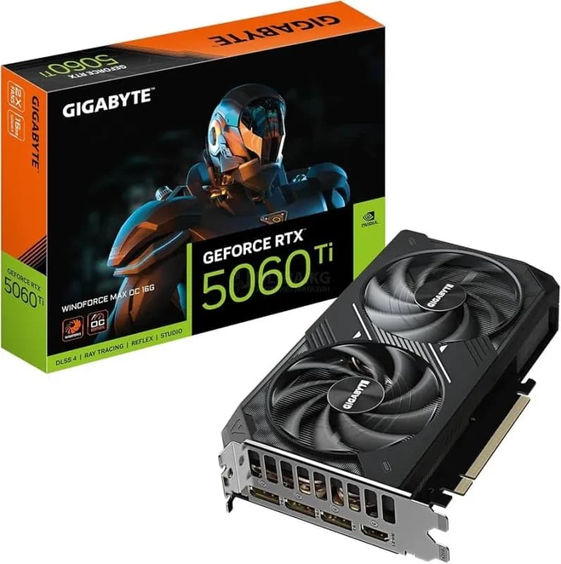 Видеокарта RTX 5060Ti Gigabyte GeForce RTXTM 5060 Ti WINDFORCE MAX OC 16GB GDDR7, Engine clock 2587MHz, Memory clock 28000MHz, 128Bit, 3xDP, HDMI [GV-N506TWF2MAX OC-16GD]