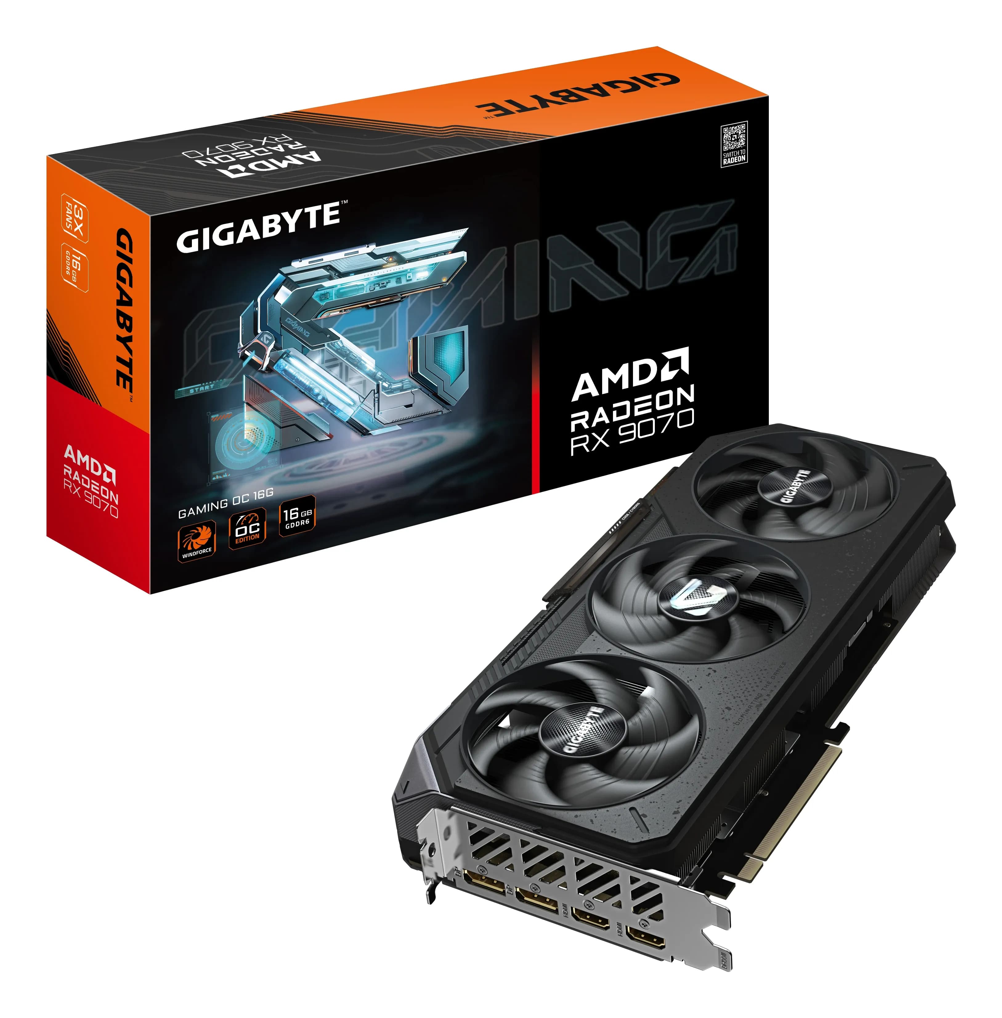 GIGABYTE Radeon RX 9070 GAMING OC 16G AMD 16 GB GDDR6 [GV-R9070GAMING OC-16GD]