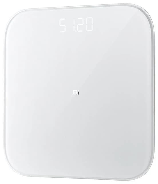 Умные весы Xiaomi Mi Smart Scale 2: высокоточный датчик из марганцевой стали (шаг 50 г), LED-дисплей, закаленное стекло, Bluetooth 5.0, расчет BMI и тест на баланс, до 16 пользователей, белый [NUN4056GL]
