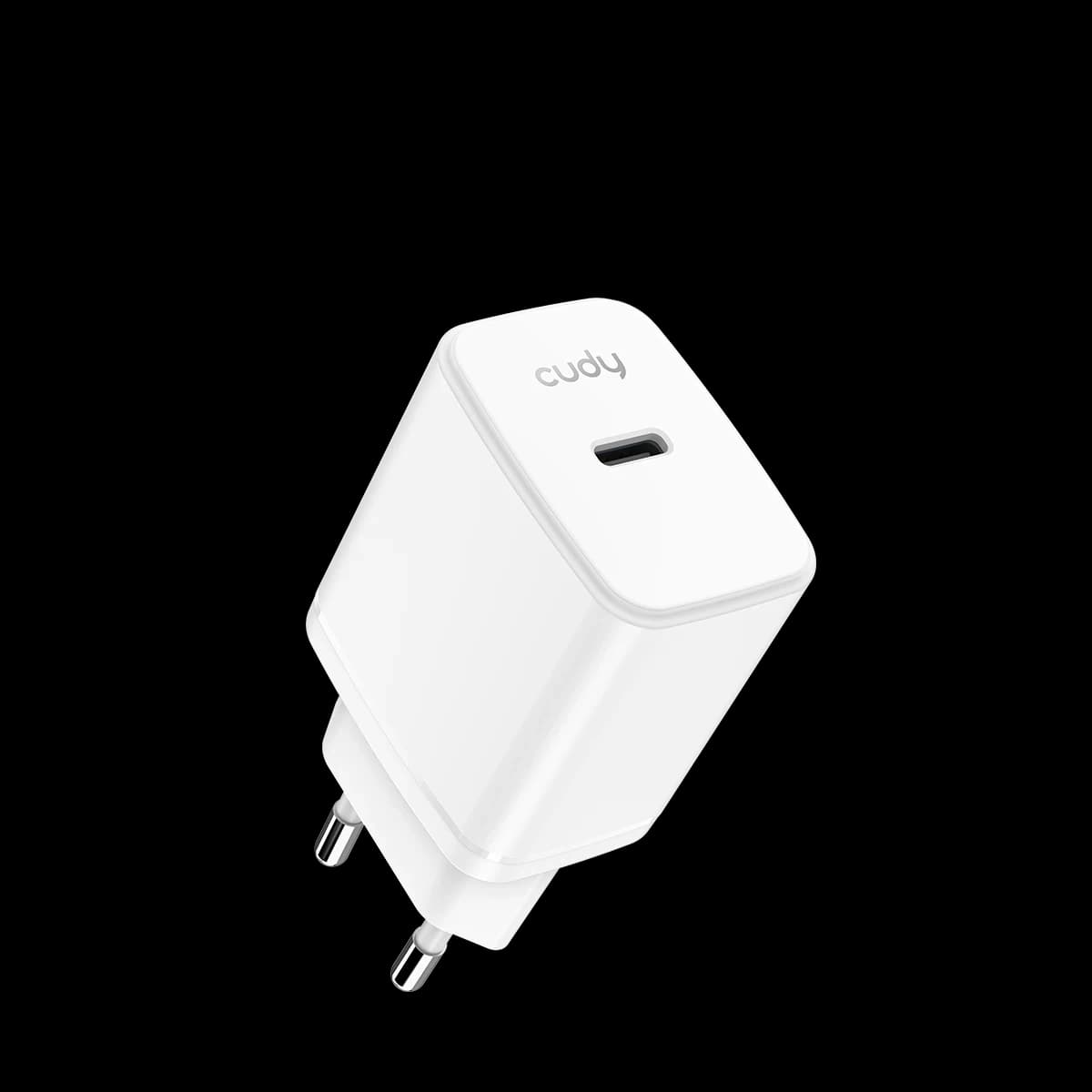 Зарядное устройство CUDY CH25 25W USB-C Charger, GaN, 1 USB-C port, QC+PD 3.0, EU plug, for iPhone 12 Series and above, Galaxy, iPad, MacBoook Air and More