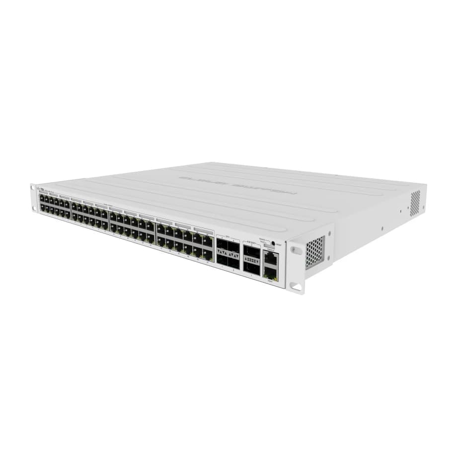 Коммутатор MikroTik CRS354-48P-4S+2Q+RM 48xLAN 1Gbps PoE,4xSFP+ 10Gbps,2xQSFP+ 40Gbps,PoE 700W,RouterOS/SwOS