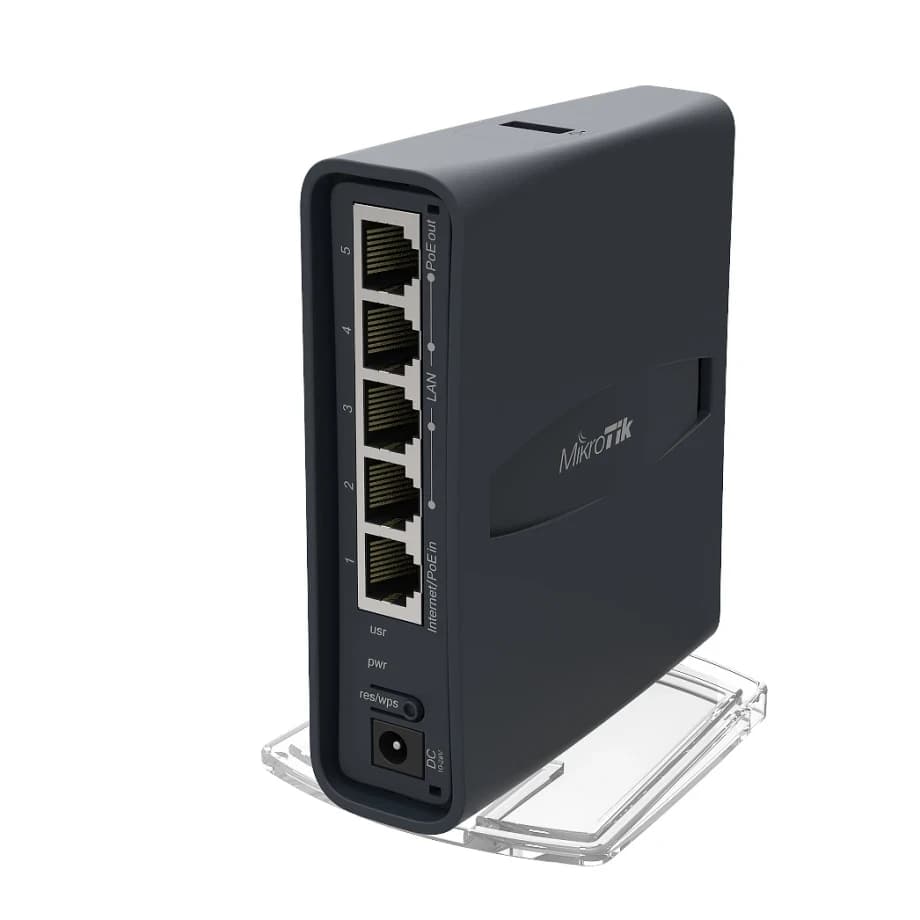 Роутер MikroTik hAP ac lite RB952Ui-5ac2nD 433Mbps/5GHz/300Mbps/2.4GHz, 4xLAN 100Mbps,1xLAN 100Mbps+PoE-out,Passive PoE,USB,RouterOS