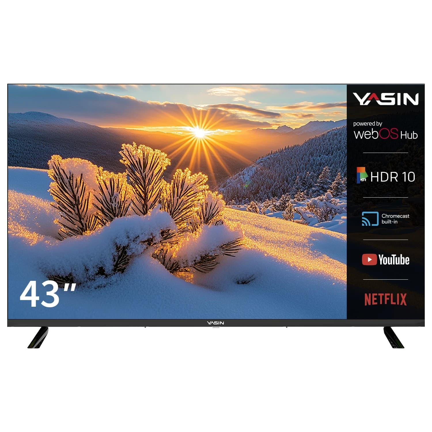 YASIN LED TV 43UD81 43" FHD 1920x1080, WebOS 450 cd/m2 1000000:1 6ms 178/178 DVB-T2/C/S2 WiFi