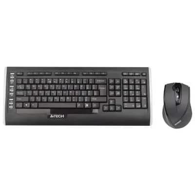 A4TECH 9300F (GR-152+G9-730FX) V-TRACK WIRELESS KEYBOARD+MOUSE SET USB BLACK US+RUSSIAN