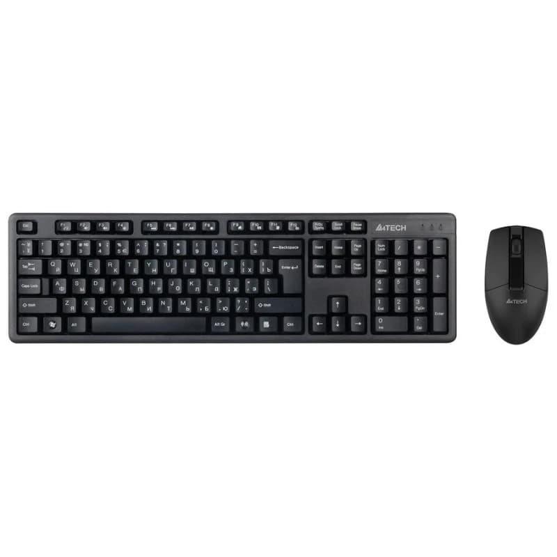 A4TECH 3330N (GK-3+G3-330N) V-TRACK WIRELESS KEYBOARD+MOUSE SET USB BLACK US+RUSSIAN