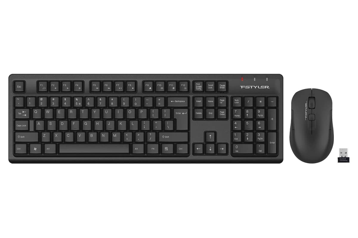 Комплект клавиатура и мышь A4Tech FSTYLER FG1200 (FG16+FGK12) (беспроводной) чёрный