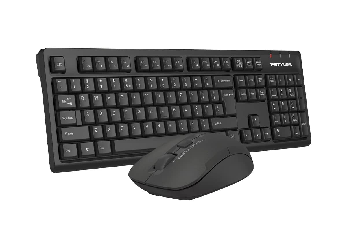 A4TECH FSTYLER FG1200 (FG16+FGK12) MULTIMEDIA SLEEK COMFORT KEYBOARD+MOUSE COMBO SET WIRELESS BLACK