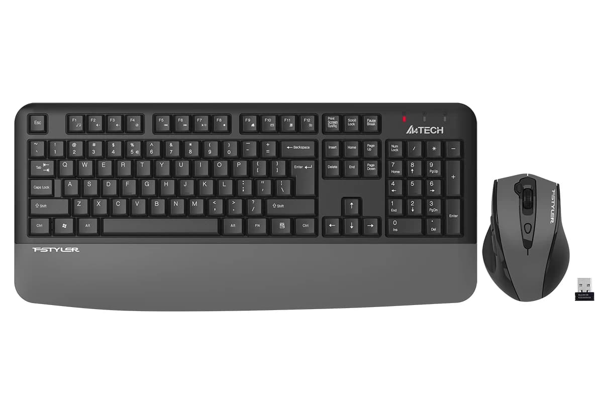 A4TECH FSTYLER FG2500+ (FG55+ +FGK20) MULTIMEDIA SLEEK KEYBOARD+MOUSE COMBO SET WIRELESS BLACK